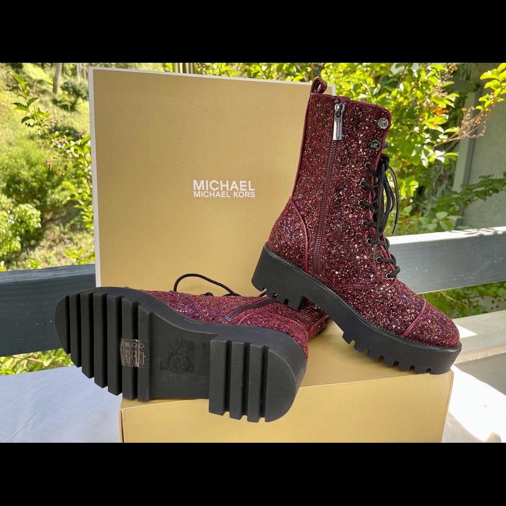 Micheal Kors Bryce Lug Combat Boots - Picture 3 of 3